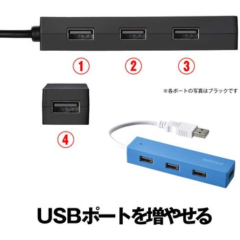 USB2.0 バスパワー 4ポート ハブ BUFFALO(バッファロー)