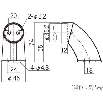 手すり用 エンドブラケット ハイロジック パイプブラケット 【通販