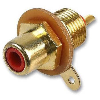 レッド シャーシ マウント 金メッキ Phono RCA メス ジャック MULTICOMP