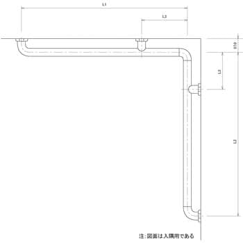 2436W-C ソフトにぎりバーL2型 カクダイ パイプ径34mm 2436W-C