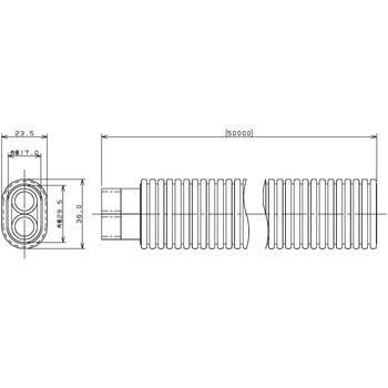416-003-50 ペア耐熱管(サヤ管つき) 10A カクダイ 長さ50m 416-003-50