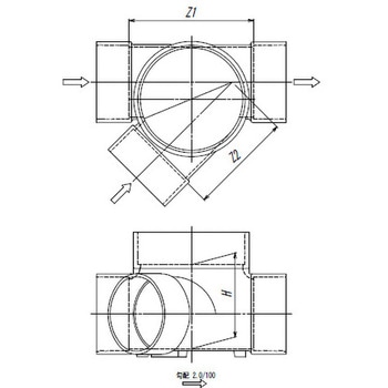 宅内マス 45°合流 - 東栄管機