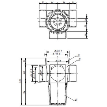 雨水マス 90°合流 東栄管機