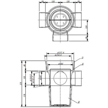 雨水マス 90°合流 東栄管機