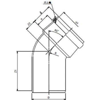 45°SR 下水継手 ゴム輪受口45度曲管 1個 東栄管機 【通販サイトMonotaRO】