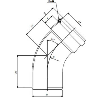 下水継手 ゴム輪受口45度曲管 東栄管機 VU継手(排水用) 【通販モノタロウ】