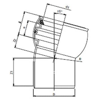 下水継手 ゴム輪受口15度自在曲管 東栄管機 VU継手(排水用) 【通販
