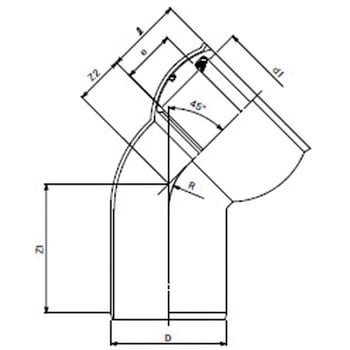 下水継手 ゴム輪受口45度自在曲管