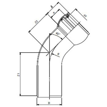 下水継手 ゴム輪受口45度自在曲管
