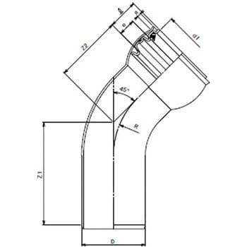 下水継手 ゴム輪受口45度自在曲管