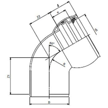 下水継手 ゴム輪受口60度自在曲管 東栄管機 VU継手(排水用) 【通販