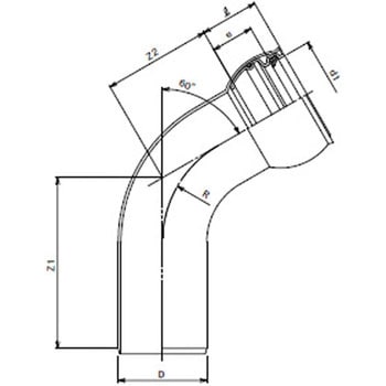60°SRF 下水継手 ゴム輪受口60度自在曲管 1個 東栄管機 【通販サイト