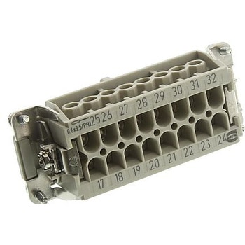 角型 HAN インサート レセプタクル 16 ポジション ネジ ハーティング