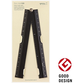 42254006 アルミ定規30cm 黒 1個 デザインフィル(ミドリ) 【通販