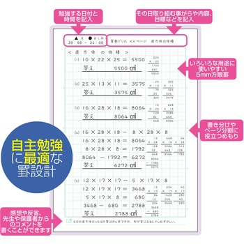 スクールキッズ 自主勉強ノート 日本ノート 学習帳 ごほうびシール 通販モノタロウ Sl705j