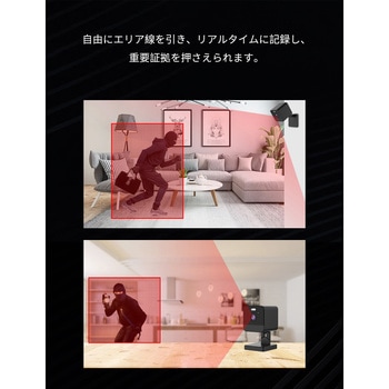 WI-FIホームセキュリティカメラ 配線不要 センサーライト付き マイクによる双方向会話可能 水鏡