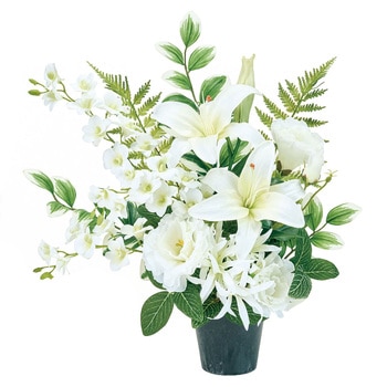 お供えカサブランカアレンジ 左用 - 東京堂