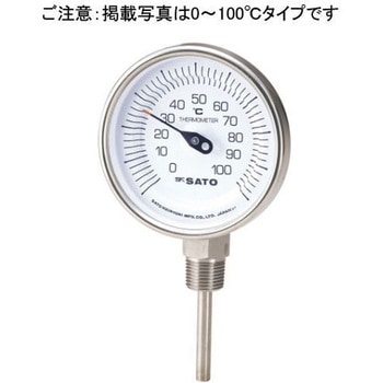 バイメタル式温度計(ポリカーボネート) 佐藤計量器製作所