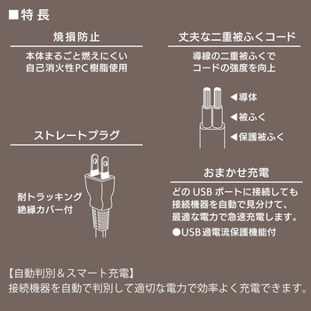 2ポートUSB充電器 オーム電機