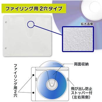 Blu-ray&DVD&CD不織布スリーブ 両面収納タイプ オーム電機