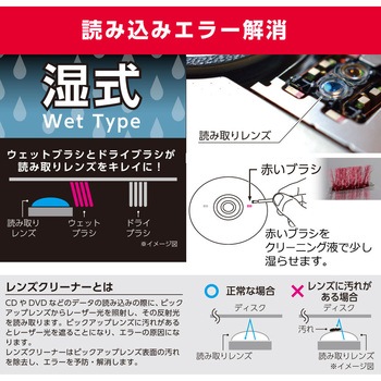 マルチレンズクリーナー 湿式 映像ガイダンス付き オーム電機
