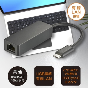 Giga LANアダプター Type-Cコネクタ搭載 オーム電機