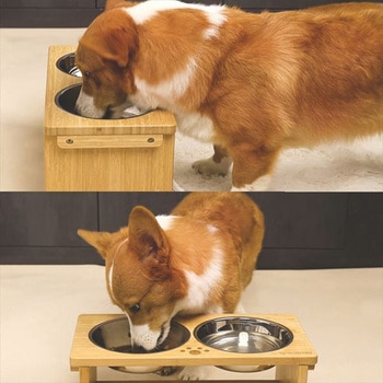 竹製 ペット食器台セット 良木工房YOSHIKI
