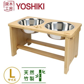 竹製 ペット食器台セット 良木工房YOSHIKI