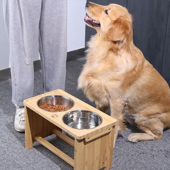 竹製 ペット食器台セット 良木工房YOSHIKI