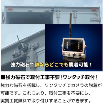 超広角ワイヤレスカメラ&マグネットバッテリー&7インチAHDモニターセット(マグネットベース付) TCI