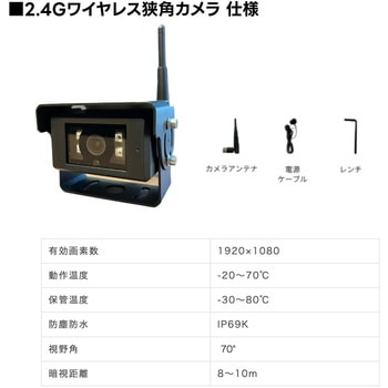 クレーン用2.4Gワイヤレスカメラ&マグネットバッテリー&7インチモニターセット(振り子ステー付) TCI