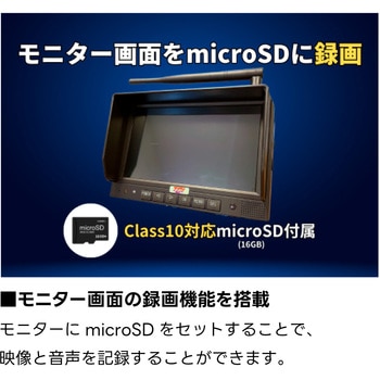 バッテリー内蔵ワイヤレスカメラ&録画機能付7インチワイヤレスモニターセット TCI