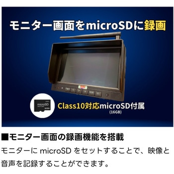 農機・特殊車両用2.4Gワイヤレスカメラ&マグネットバッテリー&7インチモニターセット(マグネットベース付) - TCI