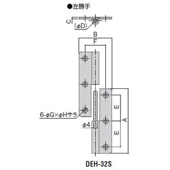 角型抜差丁番(ステンレス) シブタニ