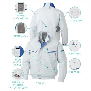 空調風神服 ファンネット付長袖ブルゾン (服のみ) (旧KU90470V) サンエス