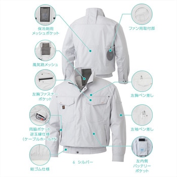空調風神服 ファンネット付長袖ブルゾン (服のみ) (旧KU91400V) サンエス