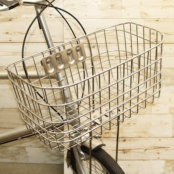 センタン工業 自転車 フロントバスケット・新聞カゴ 角型ワイヤーバスケット ステンレス SST-415