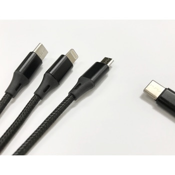 スマートフォン用USBケーブルType-C(2.0) 3in1 MicroUSB Type-B+USB Type-C+Lightning(1メートル) bitstrong