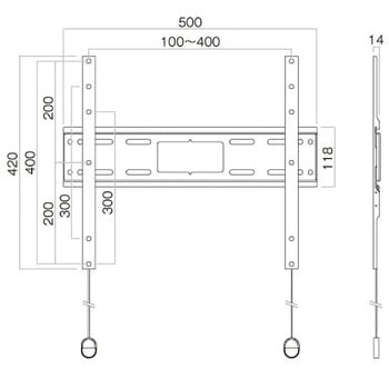 SH-741 超薄型壁掛金具 1台 HAMILeX(ハミレックス) 【通販サイトMonotaRO】