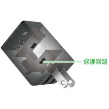 2.4A USB急速充電器 AutoPowerSelect機能搭載 2ポートタイプ 自動判別USBx2 ブラック BUFFALO(バッファロー)