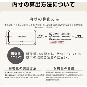 カラー メタルラック (R) ハイタイプ 幅55cm×奥行35cm Φ19mm【耐荷重50kg/段】 アイリスオーヤマ