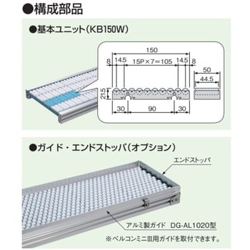 KBWD 樹脂製ローラコンベヤ(コロコンミニ) 軽荷重小物用 KBWD型