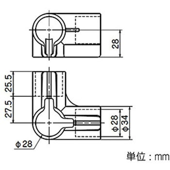 イレクター Φ28パネルキャッチ プラスチックジョイント 矢崎化工