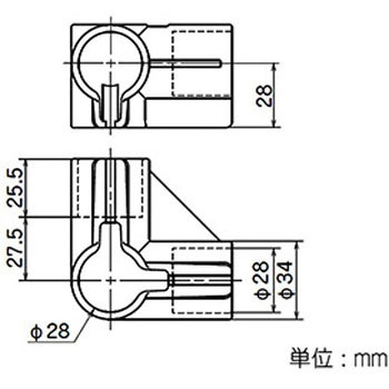イレクター Φ28パネルキャッチ プラスチックジョイント 矢崎化工
