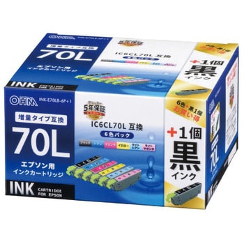 INK-E70LB-6P+1 エプソン互換インク 70L 1個 オーム電機 【通販