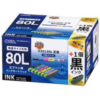 INK-E80LB-6P+1 エプソン互換インク 80L 1個 オーム電機 【通販