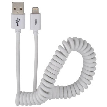Lightningケーブル カール式 オーム電機