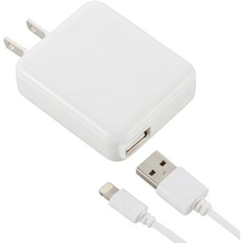 Lightningケーブル AC充電器 1A オーム電機
