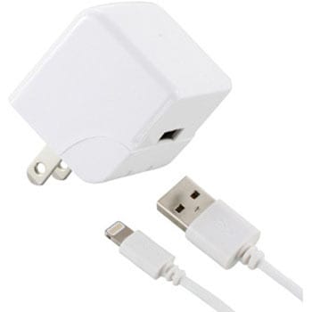 Lightningケーブル AC充電器 2.4A オーム電機