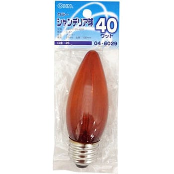シャンデリア球 C37E26 40W オーム電機